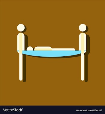 Flat icon design collection man on a stretcher in vector image