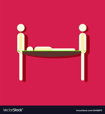 Flat icon design collection man on a stretcher in vector image