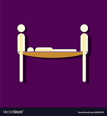 Flat icon design collection man on a stretcher in vector image