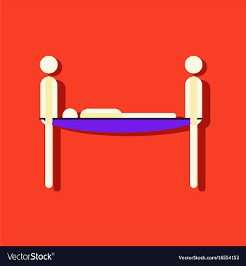 Flat icon design collection man on a stretcher in vector image