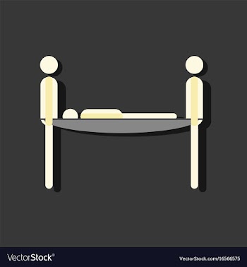 Flat icon design collection man on a stretcher in vector image