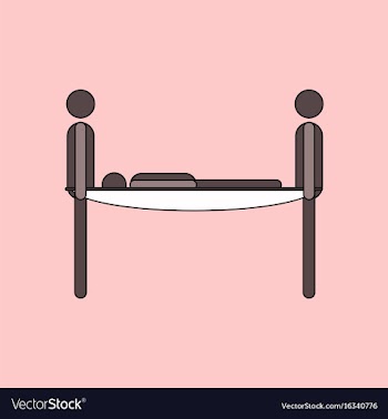 Flat icon design collection man on a stretcher vector image