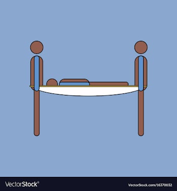 Flat icon design collection man on a stretcher vector image