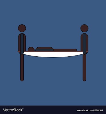 Flat icon design collection man on a stretcher vector image