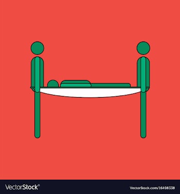 Flat icon design collection man on a stretcher vector image