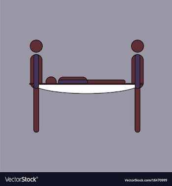 Flat icon design collection man on a stretcher vector image