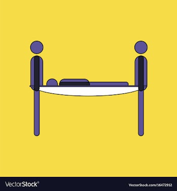 Flat icon design collection man on a stretcher vector image