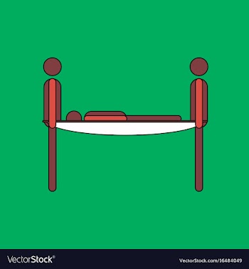 Flat icon design collection man on a stretcher vector image