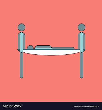 Flat icon design collection man on a stretcher vector image