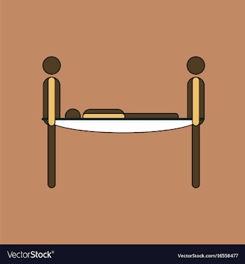 Flat icon design collection man on a stretcher vector image