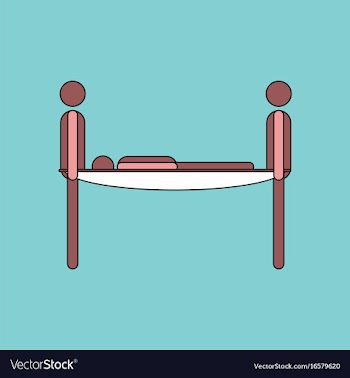 Flat icon design collection man on a stretcher vector image