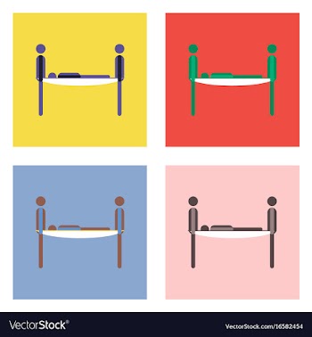 Flat icon design collection man on a stretcher vector image