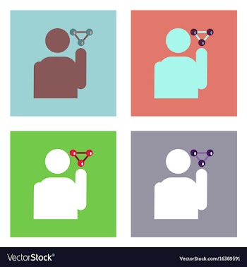 Flat icon design collection man silhouette and vector image