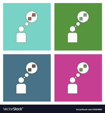 Flat icon design collection man silhouette think vector image