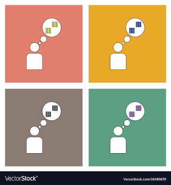 Flat icon design collection man silhouette think vector image