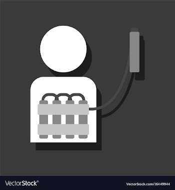 Flat icon design collection man with bomb in vector image