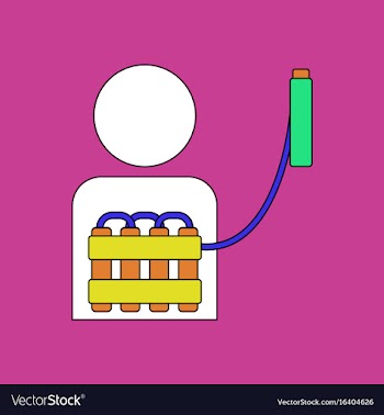 Flat icon design collection man with bomb vector image