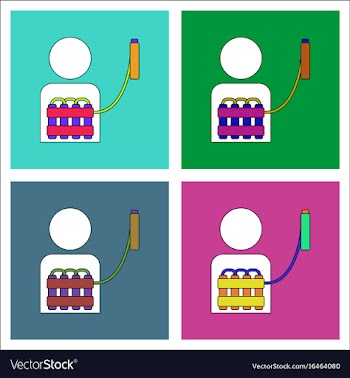 Flat icon design collection man with bomb vector image
