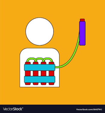Flat icon design collection man with bomb vector image