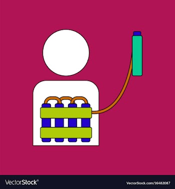 Flat icon design collection man with bomb vector image