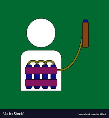 Flat icon design collection man with bomb vector image