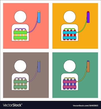 Flat icon design collection man with bomb vector image