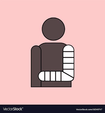 Flat icon design collection man with broken arm vector image