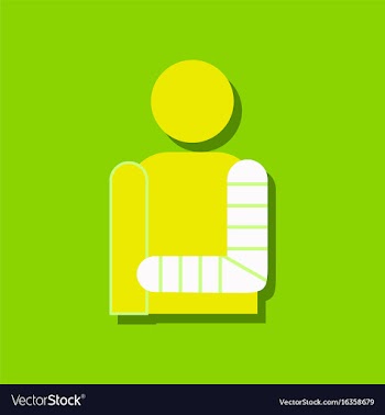 Flat icon design collection man with broken arm vector image