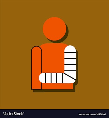 Flat icon design collection man with broken arm vector image