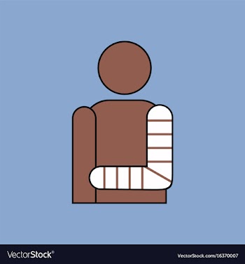 Flat icon design collection man with broken arm vector image