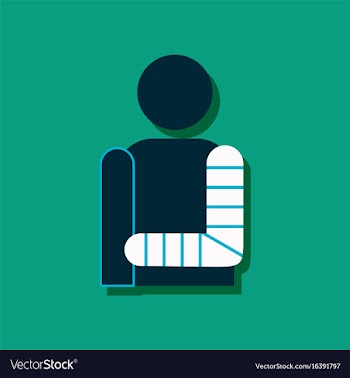 Flat icon design collection man with broken arm vector image