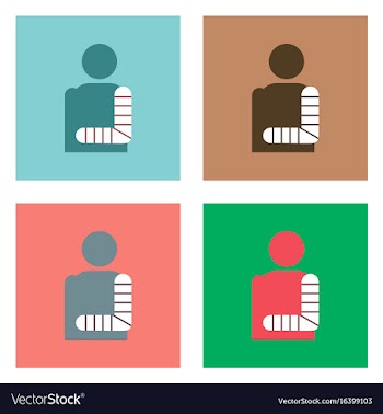 Flat icon design collection man with broken arm vector image