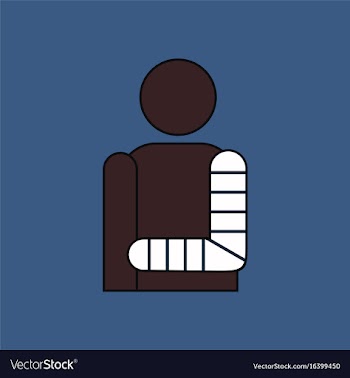 Flat icon design collection man with broken arm vector image
