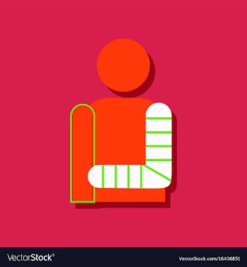 Flat icon design collection man with broken arm vector image