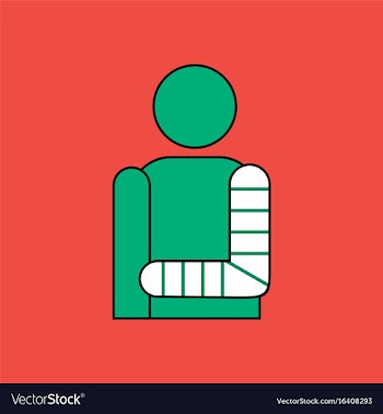 Flat icon design collection man with broken arm vector image