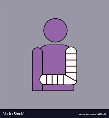 Flat icon design collection man with broken arm vector image
