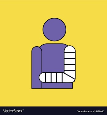 Flat icon design collection man with broken arm vector image