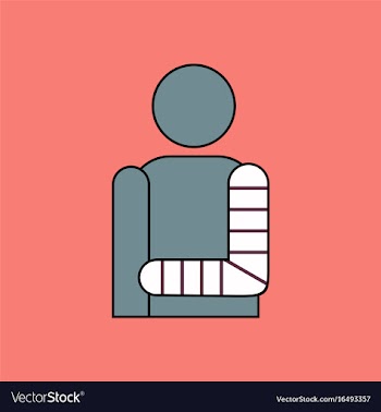 Flat icon design collection man with broken arm vector image