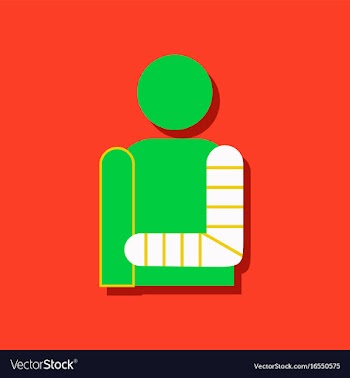 Flat icon design collection man with broken arm vector image