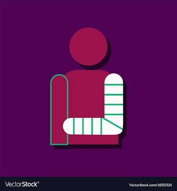 Flat icon design collection man with broken arm vector image