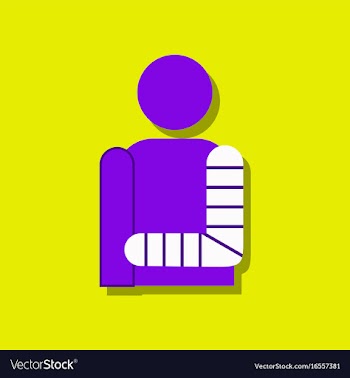 Flat icon design collection man with broken arm vector image