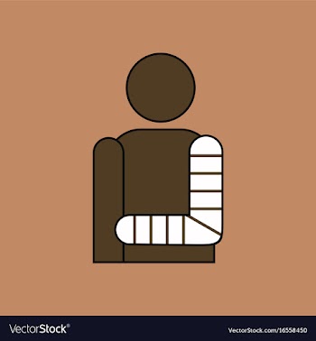 Flat icon design collection man with broken arm vector image