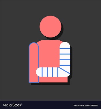 Flat icon design collection man with broken arm vector image