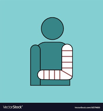 Flat icon design collection man with broken arm vector image
