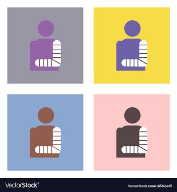 Flat icon design collection man with broken arm vector image