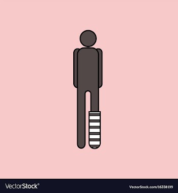 Flat icon design collection man with broken leg vector image