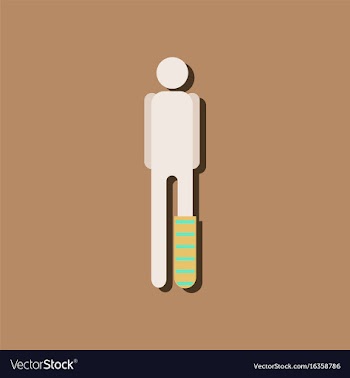 Flat icon design collection man with broken leg vector image