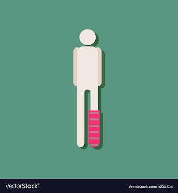 Flat icon design collection man with broken leg vector image