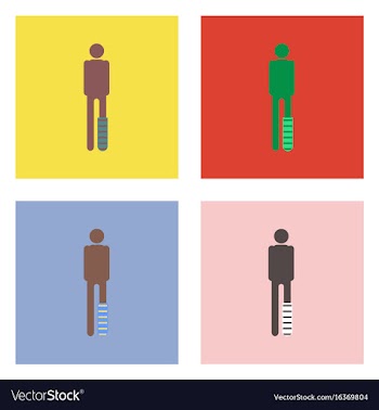 Flat icon design collection man with broken leg vector image