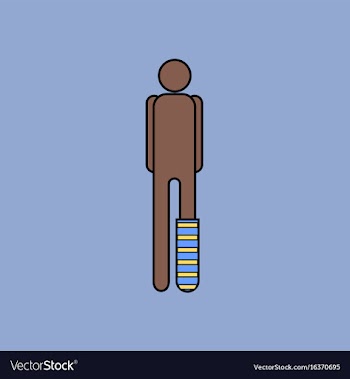 Flat icon design collection man with broken leg vector image